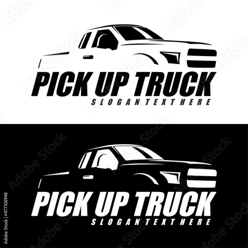 pick up truck logo design vector	