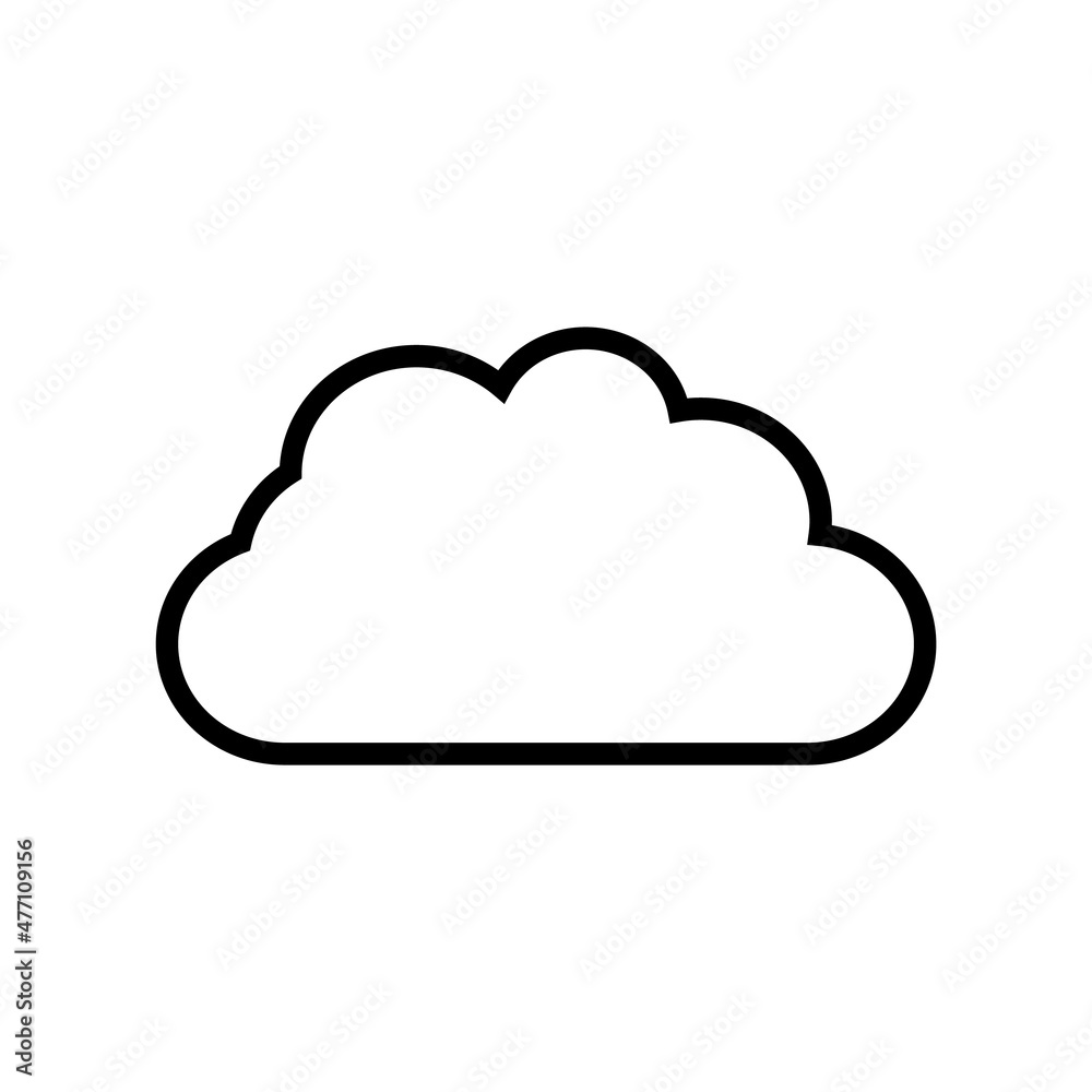 Cloud line icon, vector logo isolated on white background Cloud line icon, vector logo isolated on white background