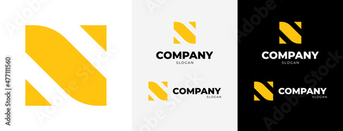 Yellow letter N logo. with variations
