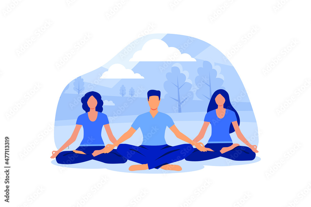 meditation concept, vector, yoga health benefits of the body. mind and emotions, thought process vector flat modern design illustration meditation concept, vector, yoga health benefits of the body. mind and emotions, thought process vector flat modern design illustration