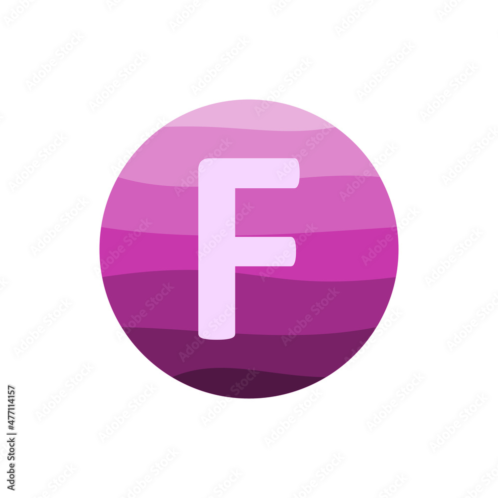 letter f with purple circle gradient vector design template in white background. letter f with purple circle gradient vector design template in white background.