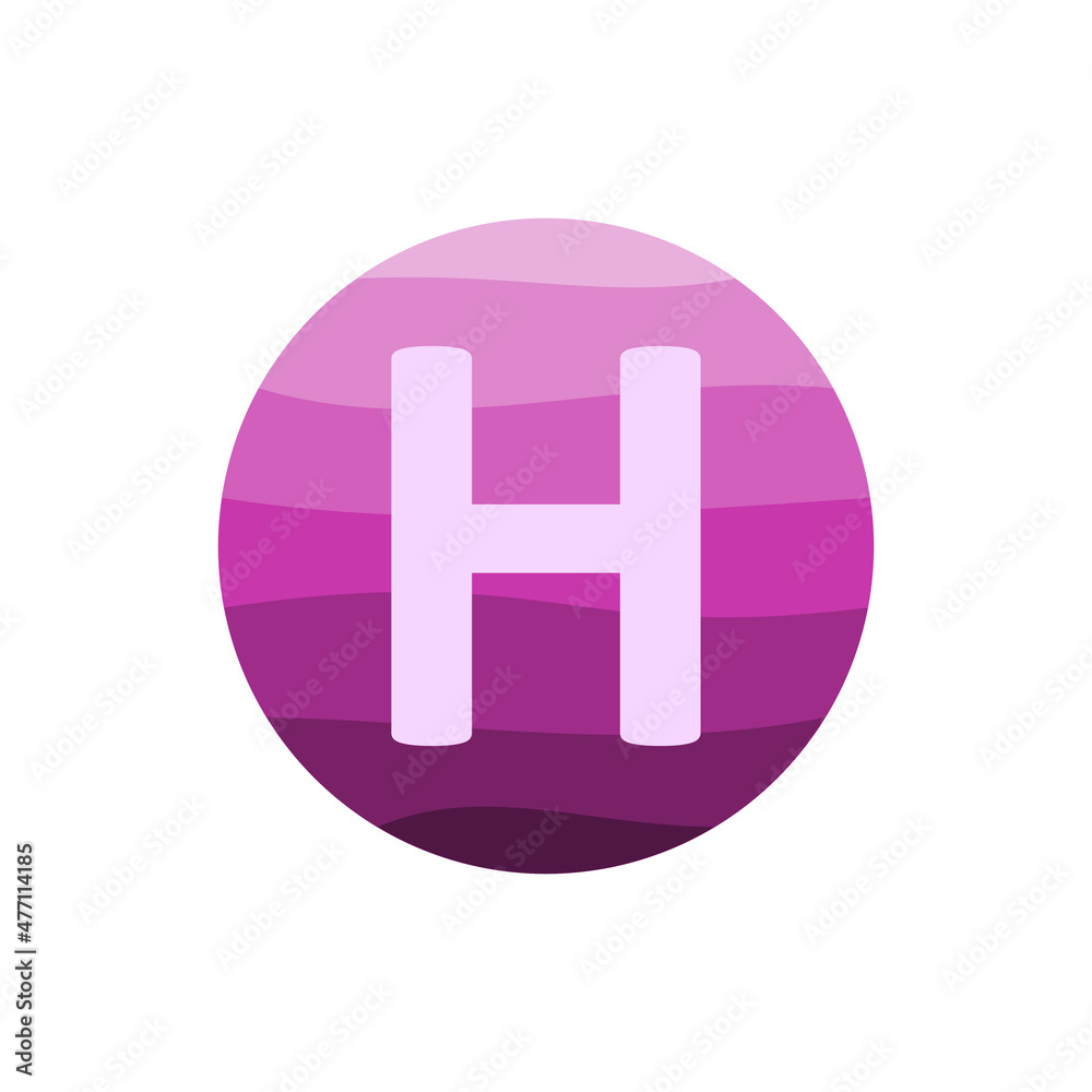 letter h with purple circle gradient vector design template in white background. letter h with purple circle gradient vector design template in white background.