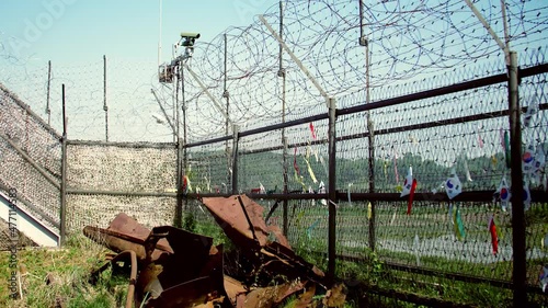 Barbed Fence at Imjingak Peace Park. High quality video footage photo