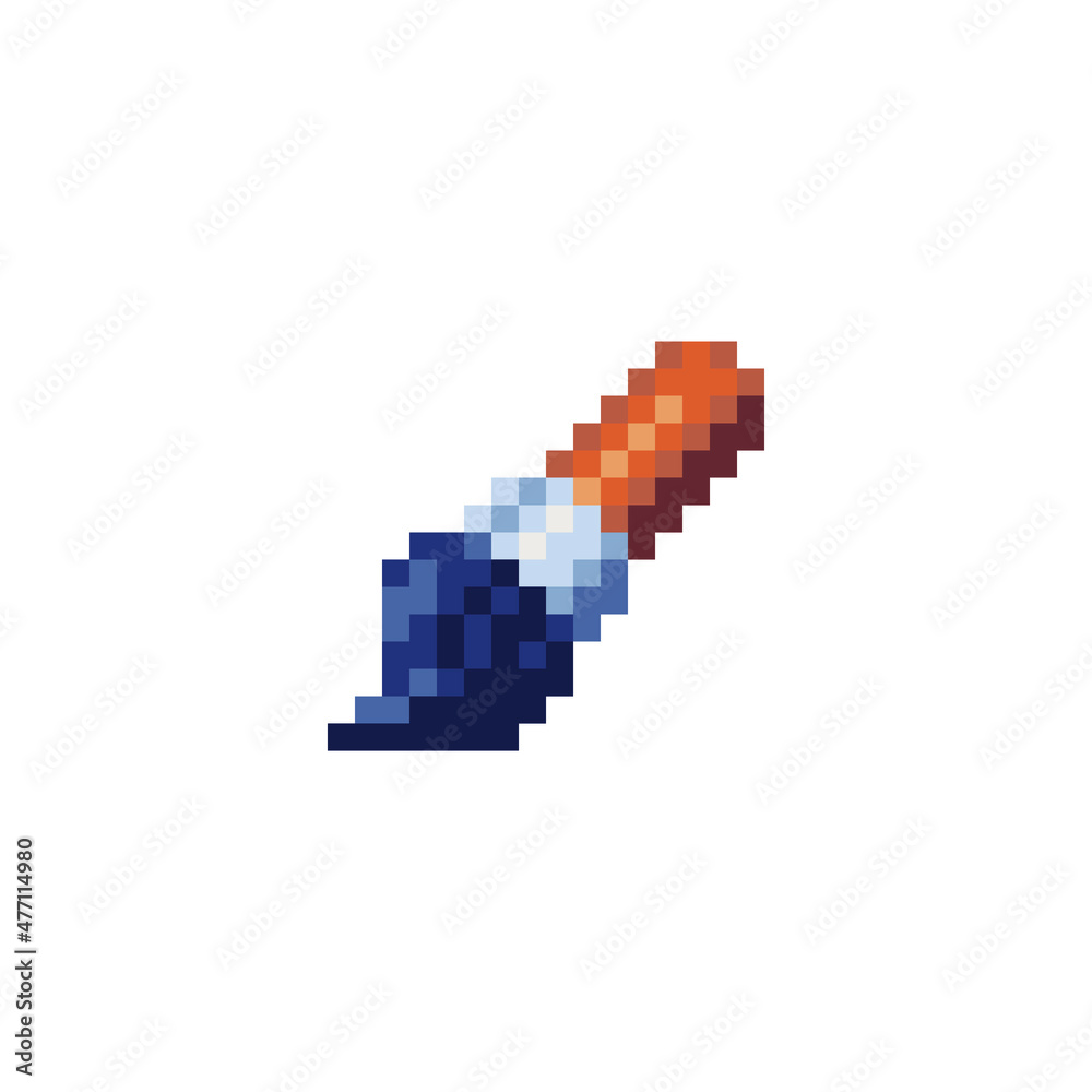 Brush pixel art icon design for sticker, logo, web. Isolated on white background vector illustration. Brush pixel art icon design for sticker, logo, web. Isolated on white background vector illustration.