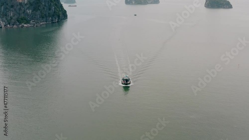 Boat in Ha Long Bay. High quality video footage photo