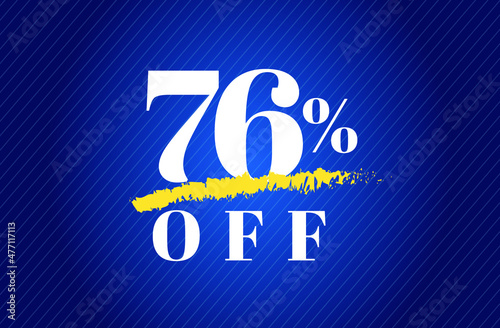 76% off tag seventy six percent discount black friday sale white letter blue gradient background