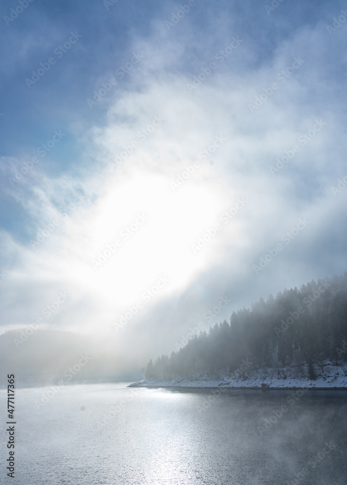 Snow-covered landscape at Christmas time at the Schluchsee in the Upper Black Forest, Germany Snow-covered landscape at Christmas time at the Schluchsee in the Upper Black Forest, Germany