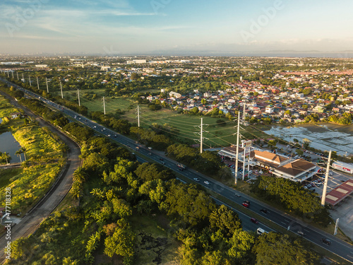 Sta Rosa, Laguna, Philippines - Dec 2021: The South Luzon Expressway. A pitstop with large gas station with restaurants on the northbound side. photo