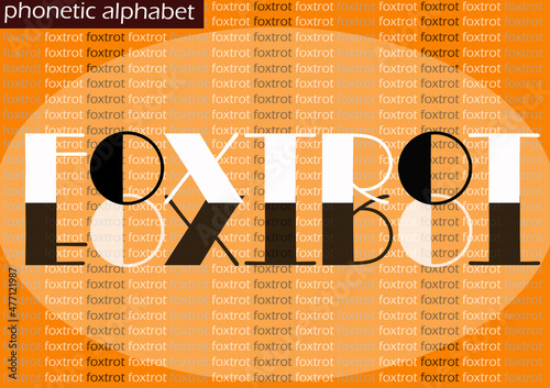 F (foxtrot) wallpaper background phonetic alphabet design for decoration