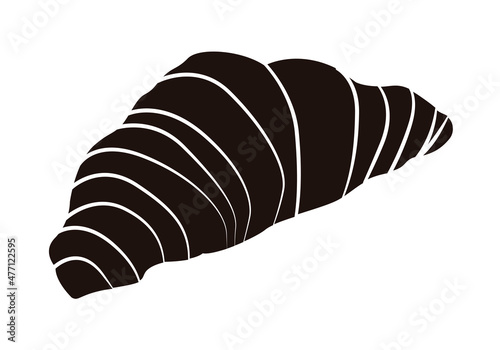 Icono negro de croissant en fondo blanco.