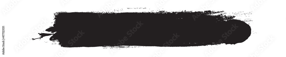 Black brush stroke set isolated on white background. Trendy brush stroke vector for black ink paint, grunge backdrop, dirt banner, watercolor design and dirty texture. Brush stroke vector