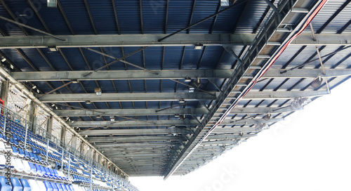 фотографія Stadium roof cantilever h beam steel structure.
