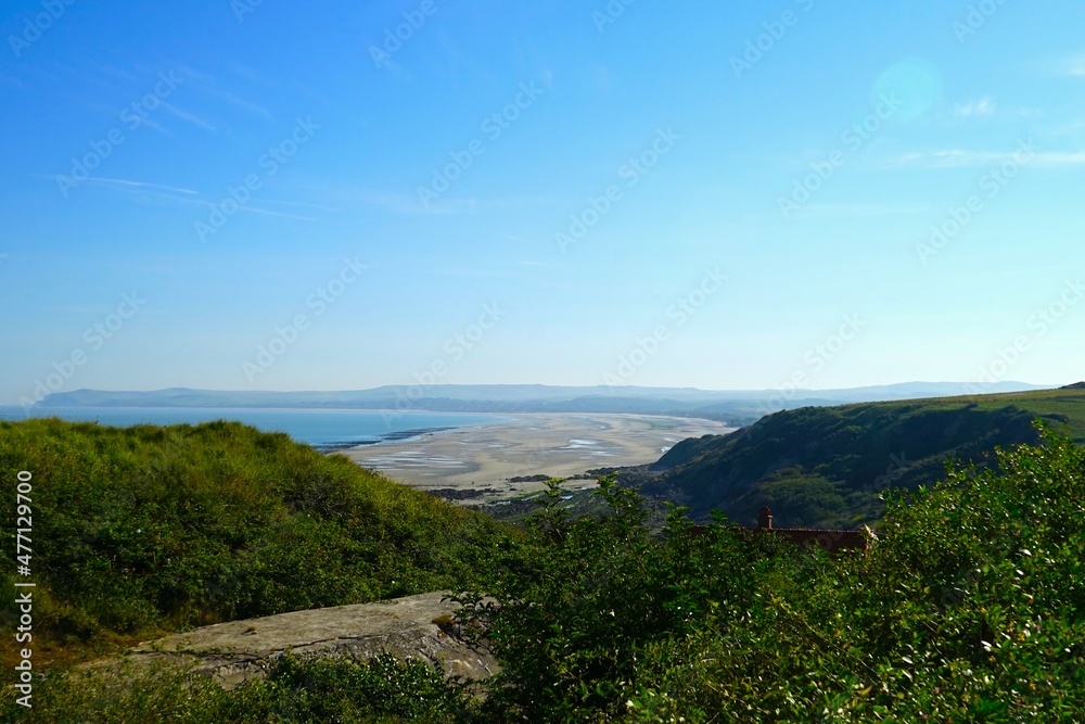 view above the beautiful coastline of the opal coast from Cap Gris-Nez to Cap Blanc-Nez at a sunny day, Pas-de-Calais, Hauts-de-France, France view above the beautiful coastline of the opal coast from Cap Gris-Nez to Cap Blanc-Nez at a sunny day, Pas-de-Calais, Hauts-de-France, France