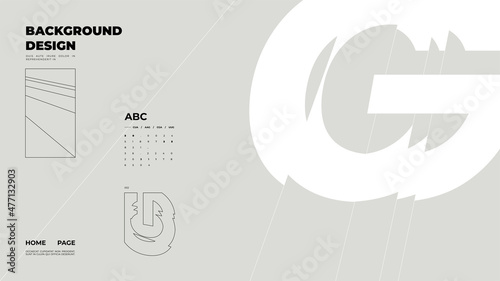 Abstract homepage background. Minimal illustration. Chopped, cut, glitch, broken type, lite composition.