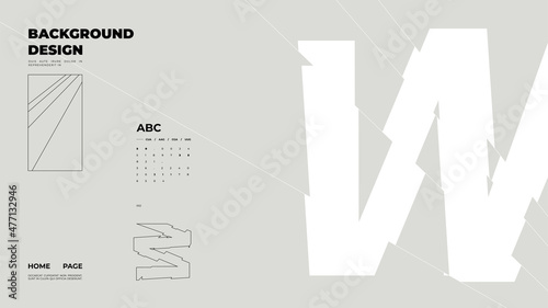 Abstract homepage background. Minimal illustration. Chopped, cut, glitch, broken type, lite composition.