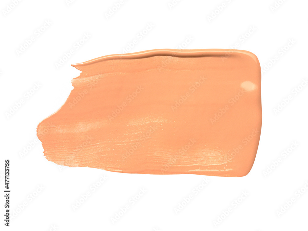 Creamy foundation smudged on white background. Isolated Creamy foundation smudged on white background. Isolated