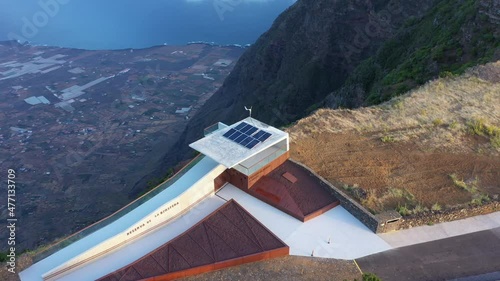 El Mirador de Jinama en la isla de El Hierro, Canarias. Drone 4k photo