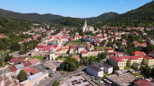 Aerial view of the historic town of Kremnica in Slovakia photo