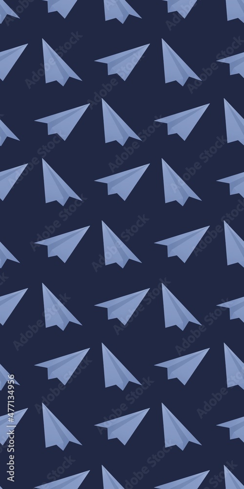 pattern with paper planes on dark background pattern with paper planes on dark background