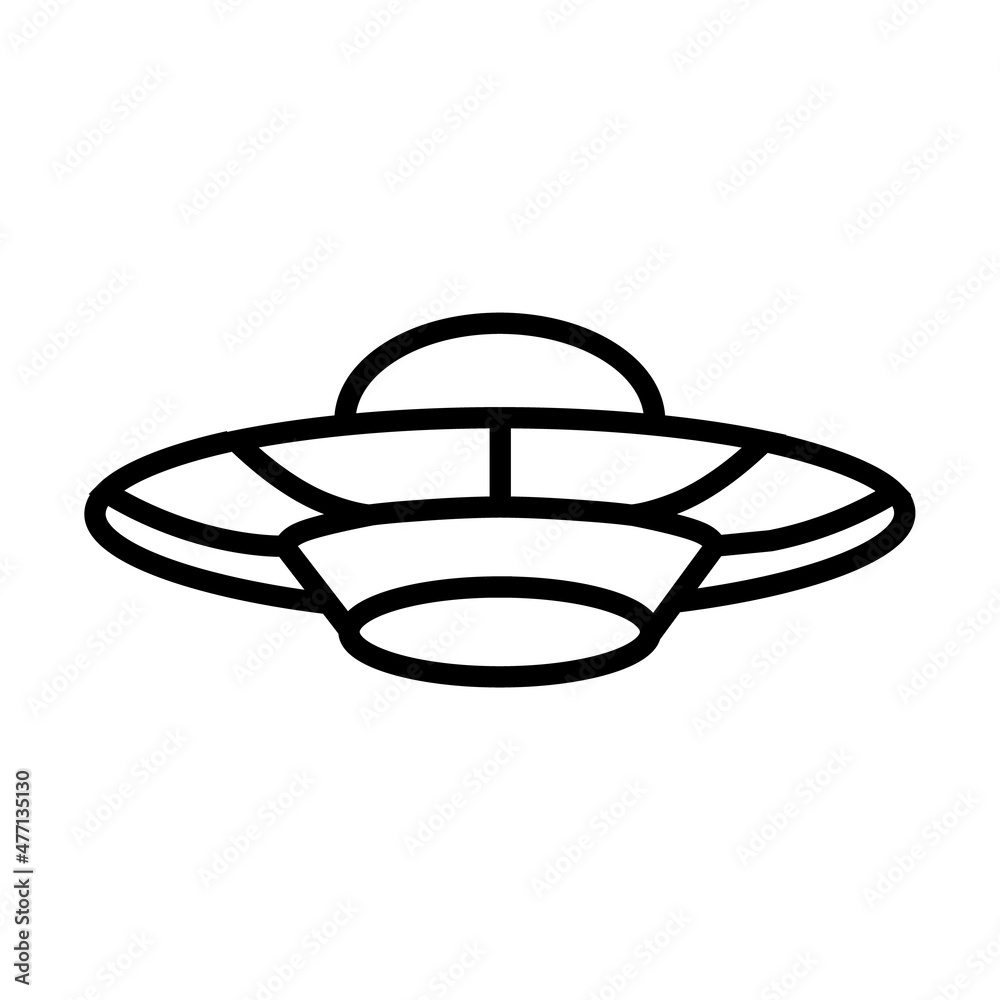 Ufo line icon, flying saucer vector logo isolated on white background Ufo line icon, flying saucer vector logo isolated on white background