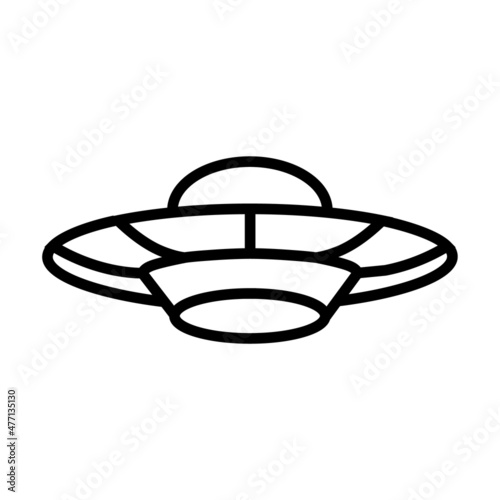 Ufo line icon, flying saucer vector logo isolated on white background