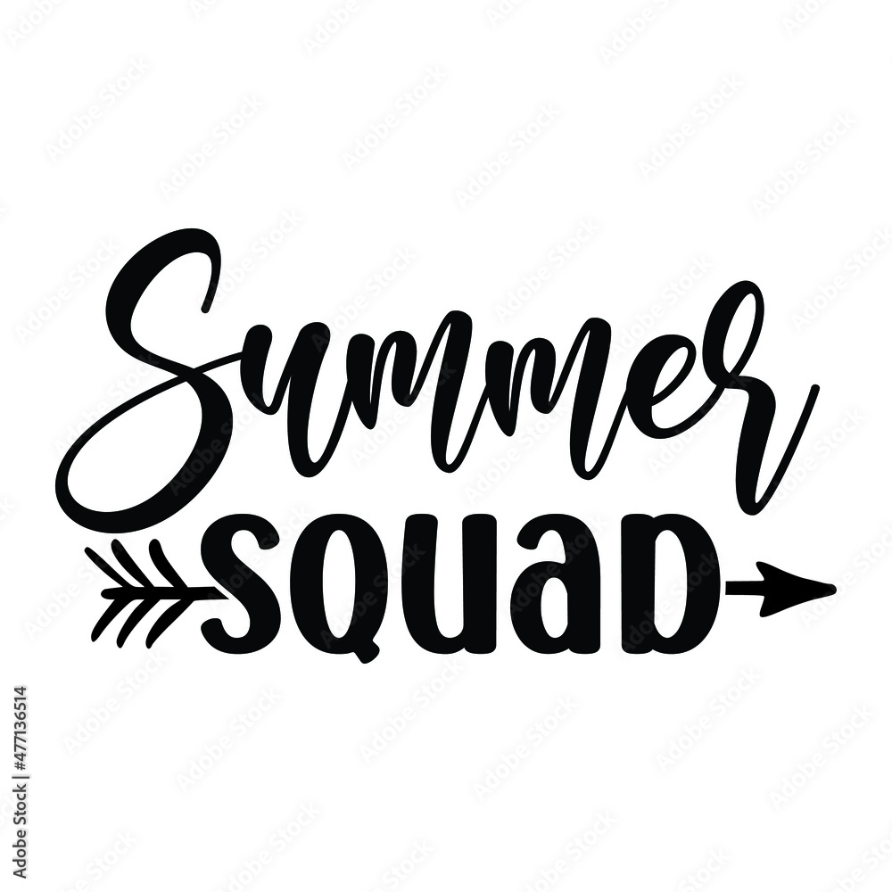 Summer squad, summer shirt print template, typography design for summer vacation, arrow vector