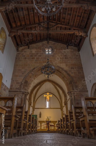 Church de Santa Mar  a de la Oliva in Villaviciosa. World heritage pilgrims route Camino del Norte in Spain.  