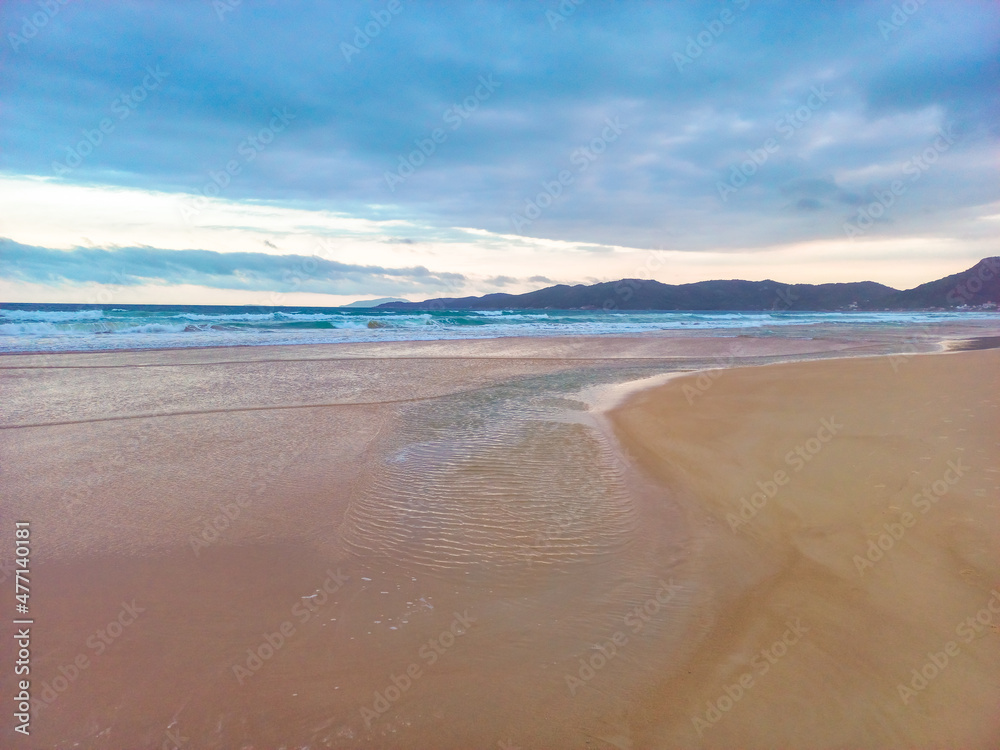 beach in the evening in tropical beach of Mariscal , Bombinhas, state of Santa Catarina, Brazil