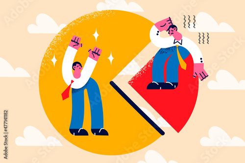 Businessman work and relaxation balance concept 