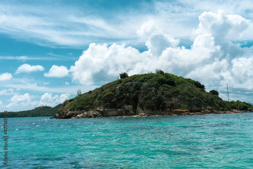 Green Island, a small and uninhabited island just off Nonsuch Bay, Antigua, Caribbean Green Island, a small and uninhabited island just off Nonsuch Bay, Antigua, Caribbean