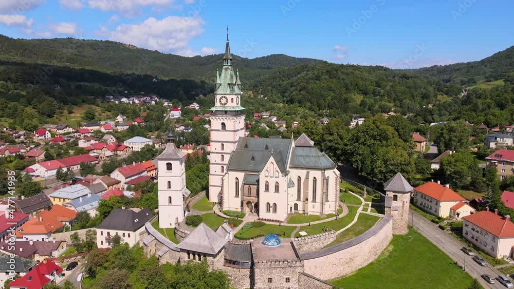 Aerial view of the town castle in Kremnica, Slovakia Aerial view of the town castle in Kremnica, Slovakia