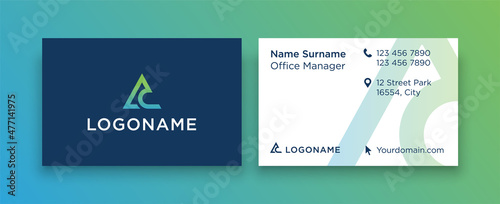 A C Letter monogram logo Minimal Corporate Business card
