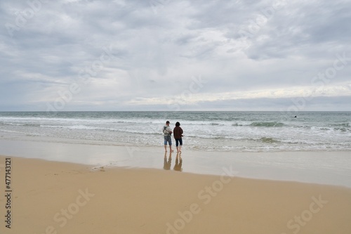 People at the beach in Gironde-France