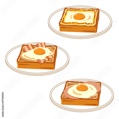 目玉焼きトーストのセット