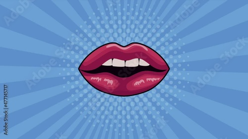 Wallpaper Mural pop art style animation with mouth Torontodigital.ca