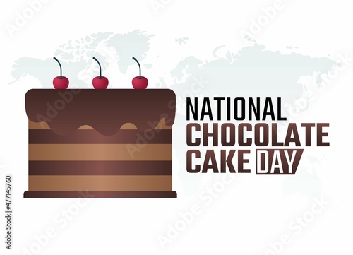 vector graphic of national chocolate cake day good for national chocolate cake day celebration. flat design. flyer design.flat illustration.