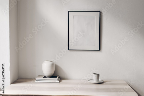 Fotografie, Obraz Elegant minimal home office still life composition