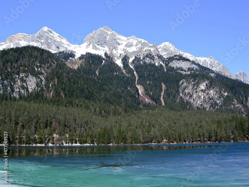 Italy, Trentino Alto Adige: View of Tovel Lake.