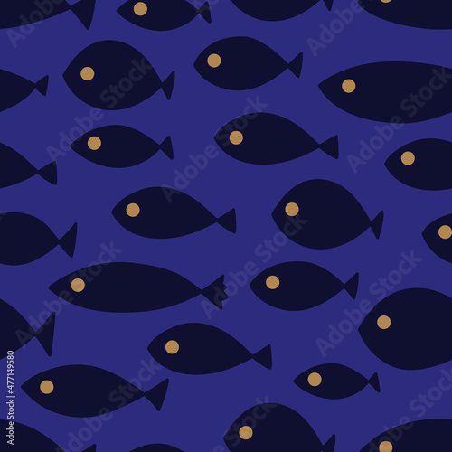 Cute fish. Kids background. Seamless pattern. Can be used in textile industry, paper, background, scrapbooking.