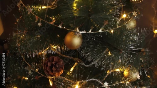 Christmas tree, Christmas decorations, New Year's atmosphere, close-up