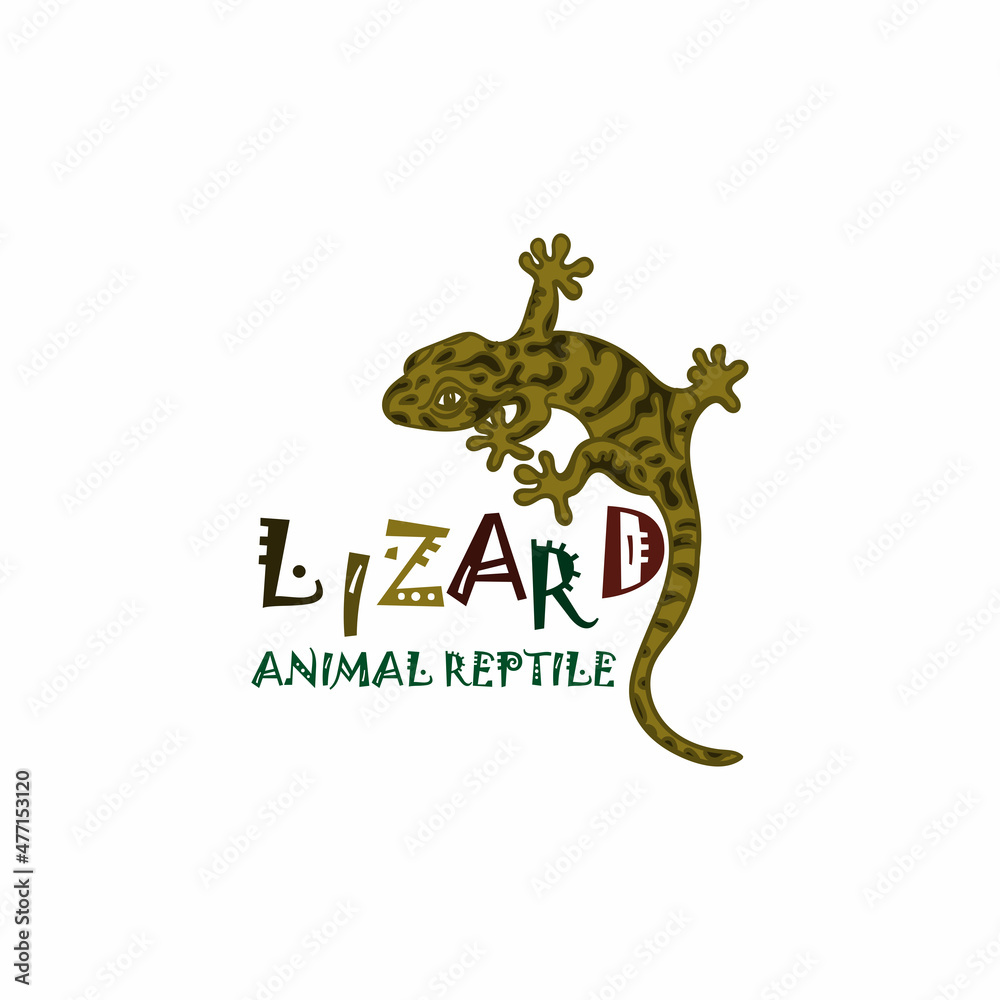 Obraz premium lizard animal reptile hand drawn design illustration vector