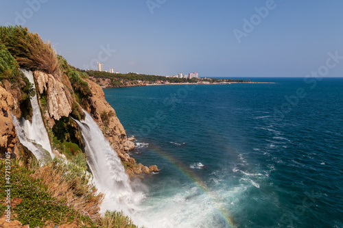 The picturesque Lower Duden Waterfall is one of the most scenic natural landmarks of the country, Antalya, Turkey