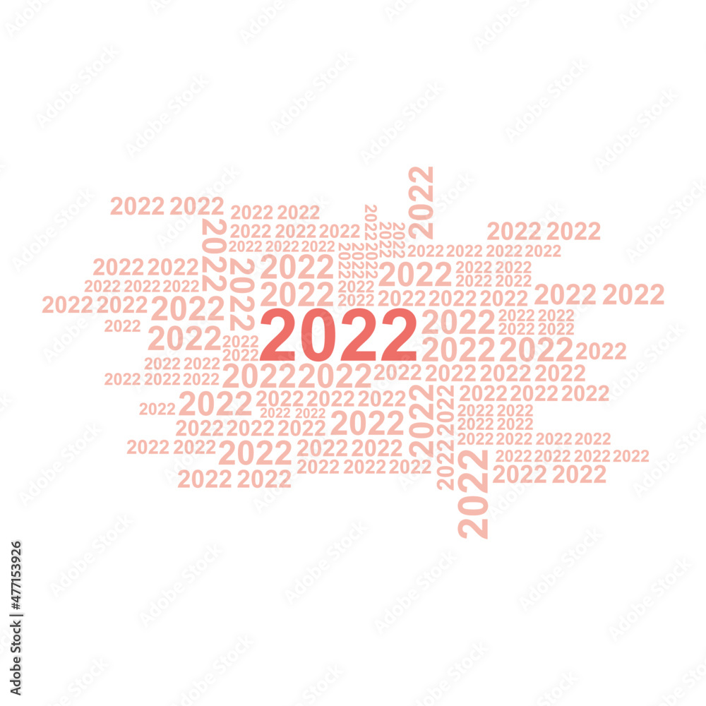A group of number 2022, the year of the lord’s. They’re randomly size and position. 