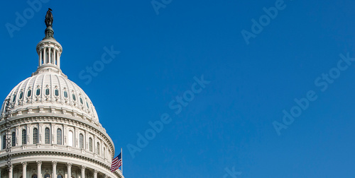 Wallpaper Mural USA, Washington D.C., USA Capital building with flag against blue sky Torontodigital.ca