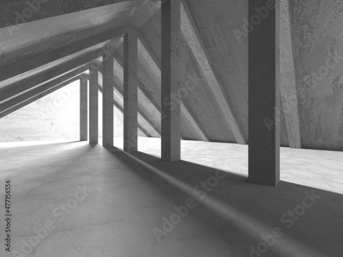 Abstract architecture background. Empty rough concrete interior