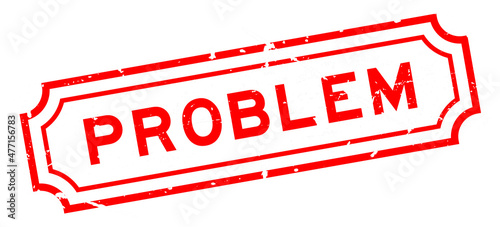 Grunge red problem word rubber seal stamp on white background