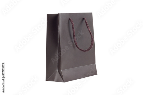 paper gift bag, shopping bag on white background, mock up 