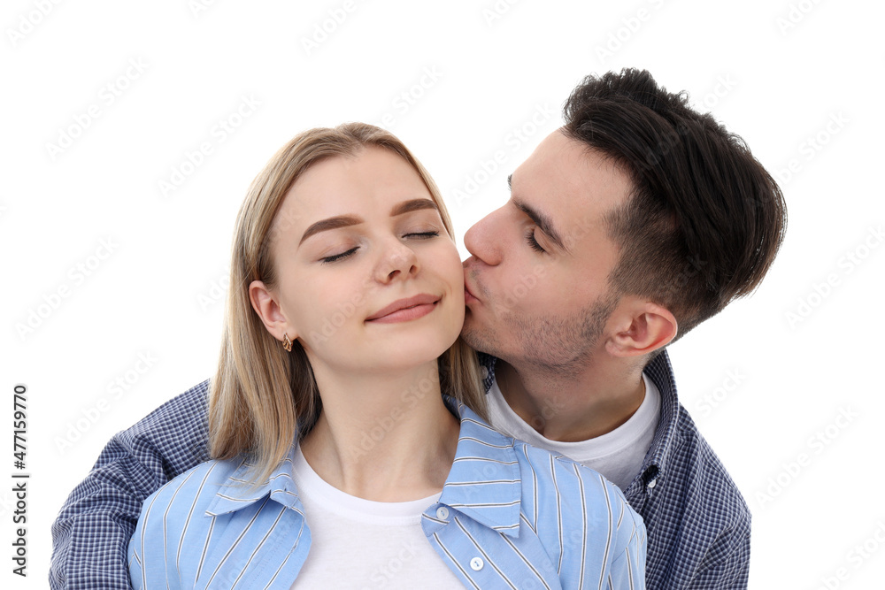 Cute and happy couple isolated on white background Cute and happy couple isolated on white background