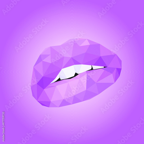 pink lips on pink gradient background
