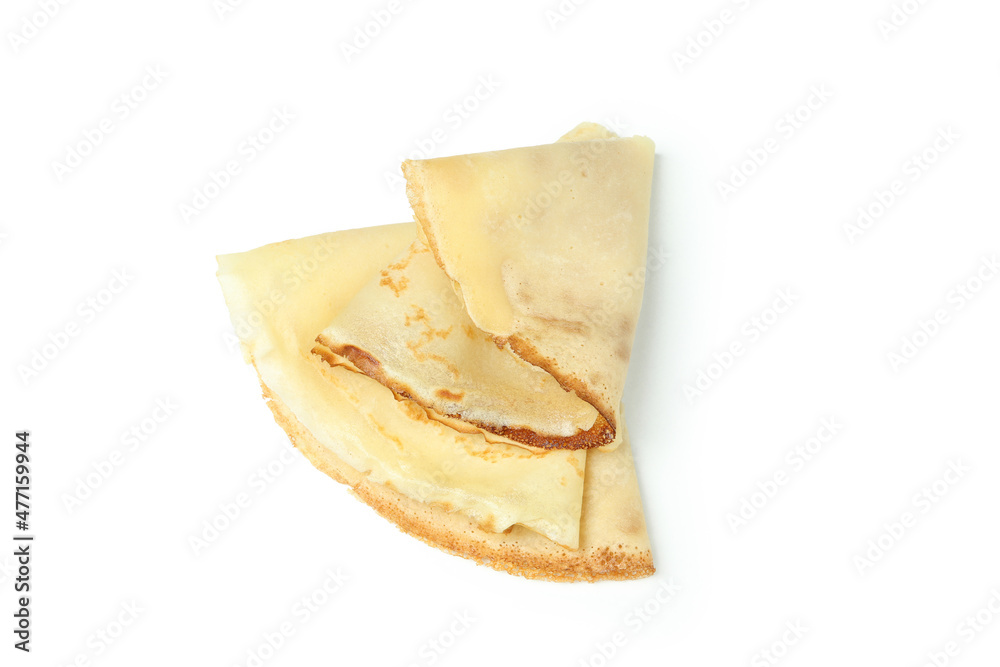 Crepes or thin pancakes isolated on white background Crepes or thin pancakes isolated on white background